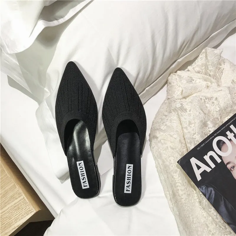 Comemore 2021 New Women's Summer Mules Fashion Female Flipflop Yellow Office Slippers Flat Sandals Women Spring Slides Shoes 43