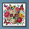 Diamond Painting-DIY Crystal Rhinestone Skull and Butterfly