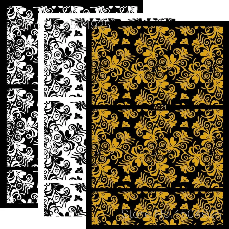 Black Wave Gold Stars White Line Nail Art Stickers Designs Manicure Sticker Back Glue Accessories for Nail Art Decoration Decals-Nail Inspo