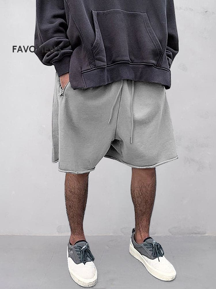 Casual 100% Cotton Sports Shorts Light Grey / M