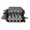 V8 Engine with Gearbox Tech Engine Model Particle Building Block MOC Set (568 pieces)