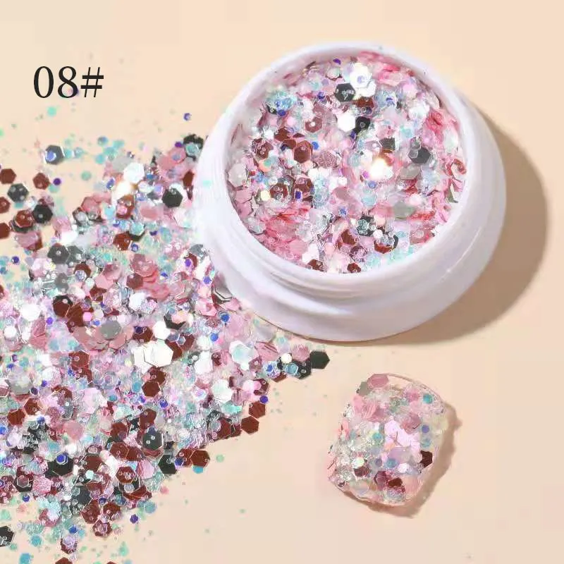 Iridescent 3D Ultrathin Sequins Nail Glitter Flakes Slices Purple White Sparkly DIY Tips Dazzling Paillette Nail Art Decorations