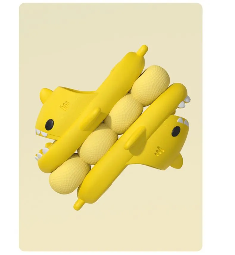 Size 46 47 Parent Child Lovely Shark Slippers Men Women&lsquo;S Bathroom Water Leakage Quick Drying Hollow Out Non Slip Home Slippers
