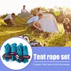 4x 4mm Tent Wind Rope Cord Camping Reflective Lanyard with Buckle (Blue)