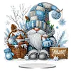 Diamond Painting Acrylic Single Sided January Snowflakes Gnome Gnome Ornaments Tabletop Home Office Decor
