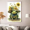 Frog And Sunflower- 18CT Stamped Cross Stitch 20*30cm/7.87*11.81in