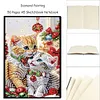 (US Local)50-Page A5 Christmas Cat Diamond Painting Notebook for Adult Holiday Gift