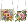 (US Local)2pcs/set 5D DIY Diamond Painting Dots Animal Flower Special Shape Pendant Hanging Craft Kits