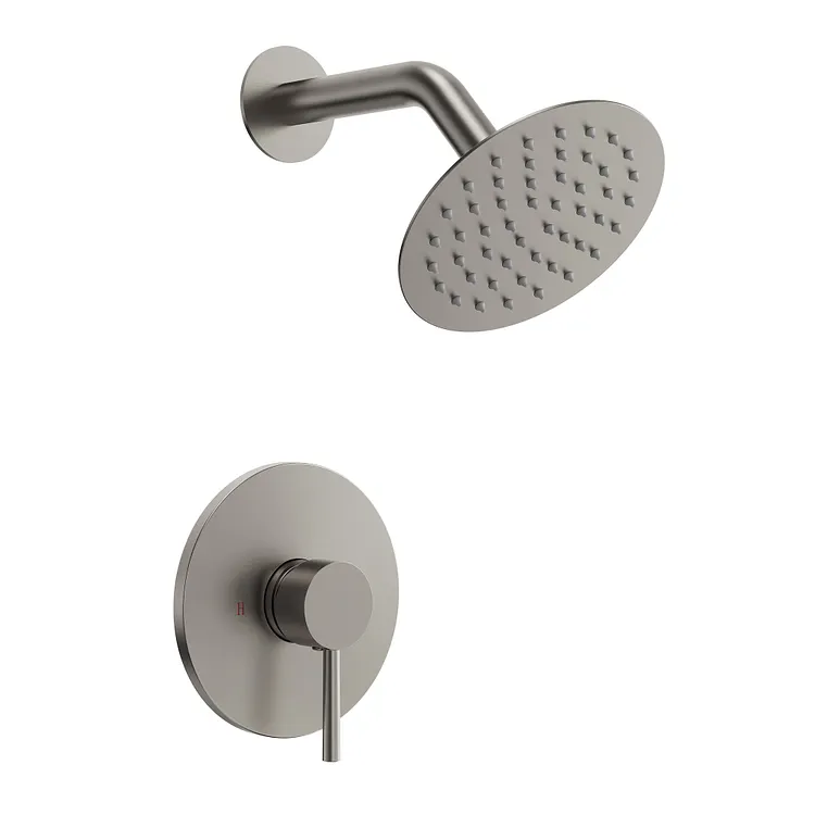 EVERSTEIN 6" Single Function Shower System with Rain Shower Head Brushed Nickel