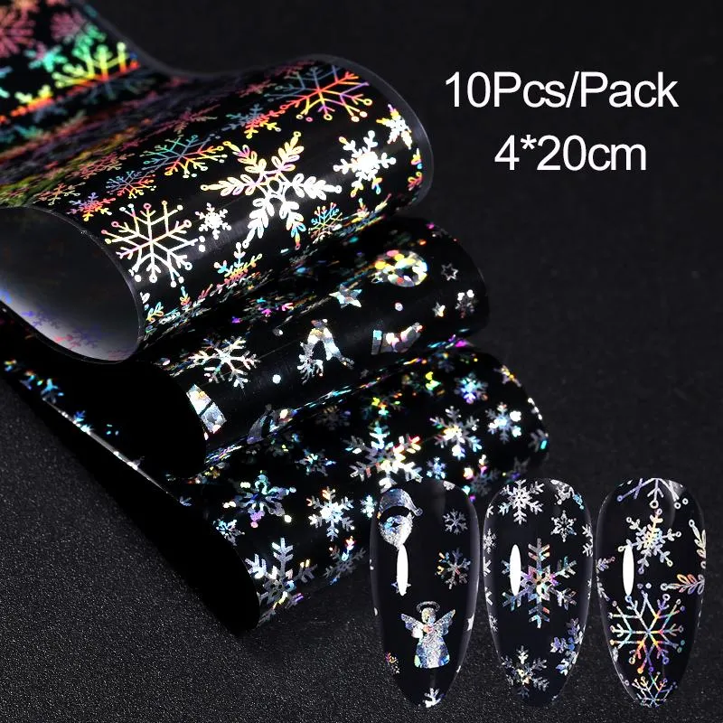 10Pcs/Bag Nail Art Transfer Foil Sticker Abstract Image Blue French Tip Wraps Adhesive Decals Nails Decoration Accessories-Nail Inspo