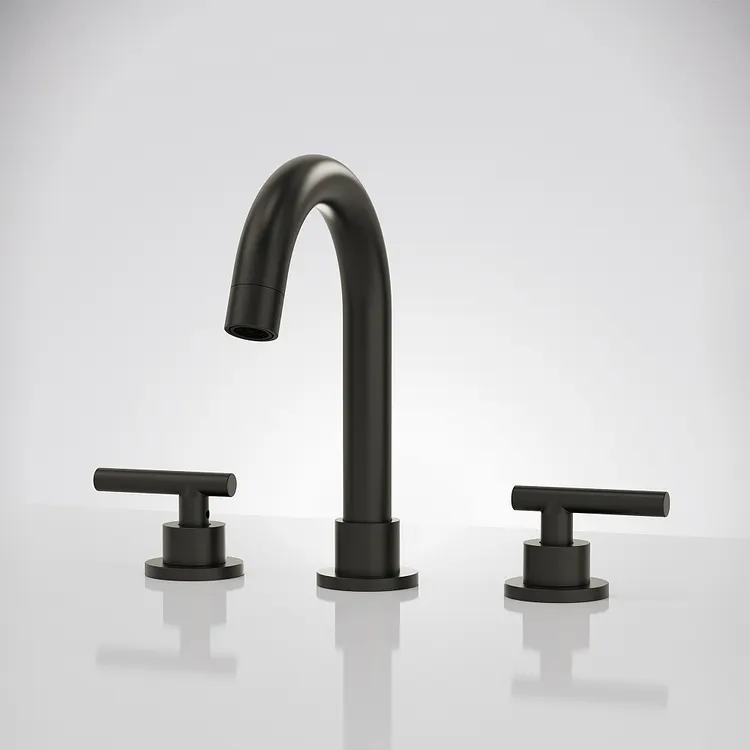 EVERSTEIN Two Handles Widespread Bathroom Faucet 8" Spout Height in Matte Black