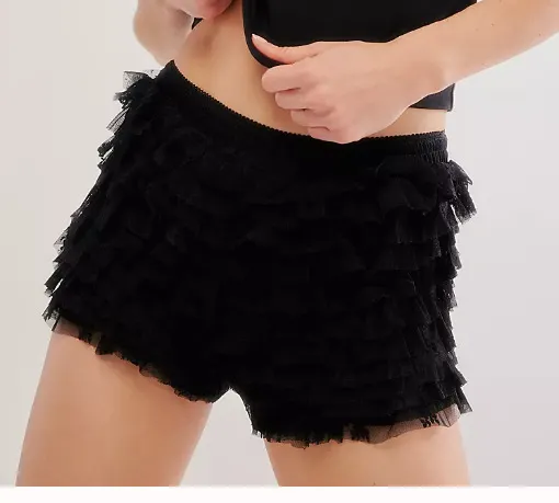 Nigikala Sexy Beach Hot Pants Lotus Side Wave Solid-Colored Lolita Low-Rise Shorts Skirt Girl