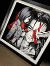 3D Decorative Paint of Grey & White Mikasa Ackerman - Attack On Titan Decorative Painting - momo Studio