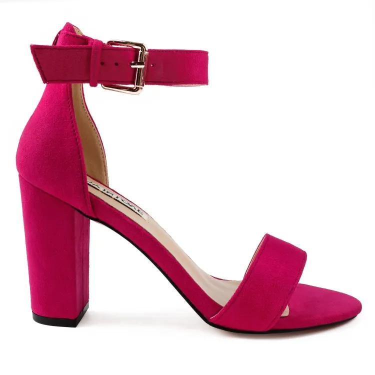 90mm Women's Ankle Strap Pumps Heel Suede Sandals VOCOSI VOCOSI