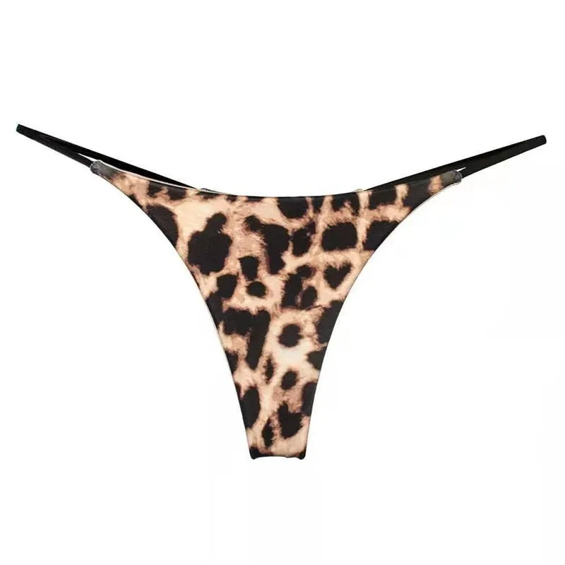 Comfort Breathable Seamless Thong Lingerie Sexy Low Waist Panties Women G Strings Fashion Leopard Intimates Underwear Christmas