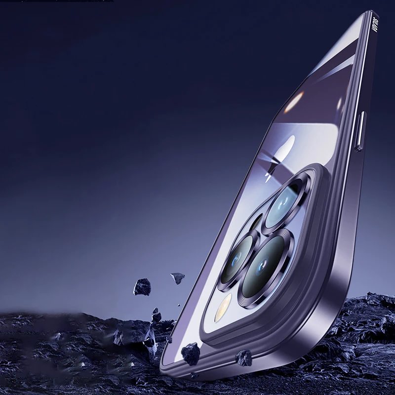 For iPhone13/14 Lens Nano Glass Metal Frame Phone Case
