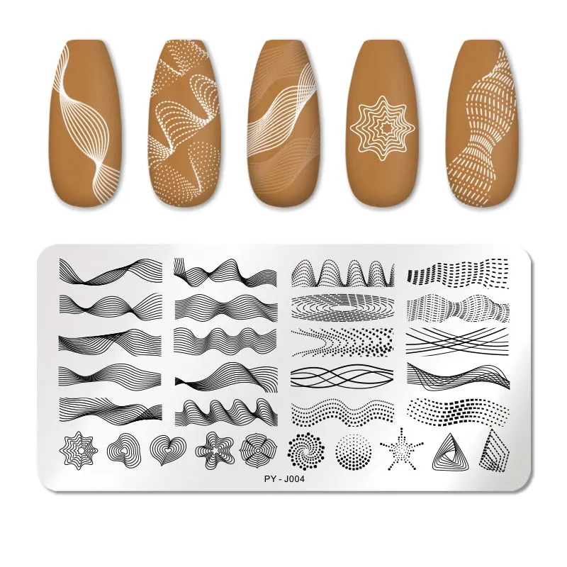 PICT YOU Nail Stamping Plates Flower Plant Pattern Nail Art Plate Stencil Stainless Steel Line Pictures Theme Image Plates Mold-Nail Inspo