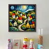 Colorful Houses - 14CT Stamped Cross Stitch - 40*40cm