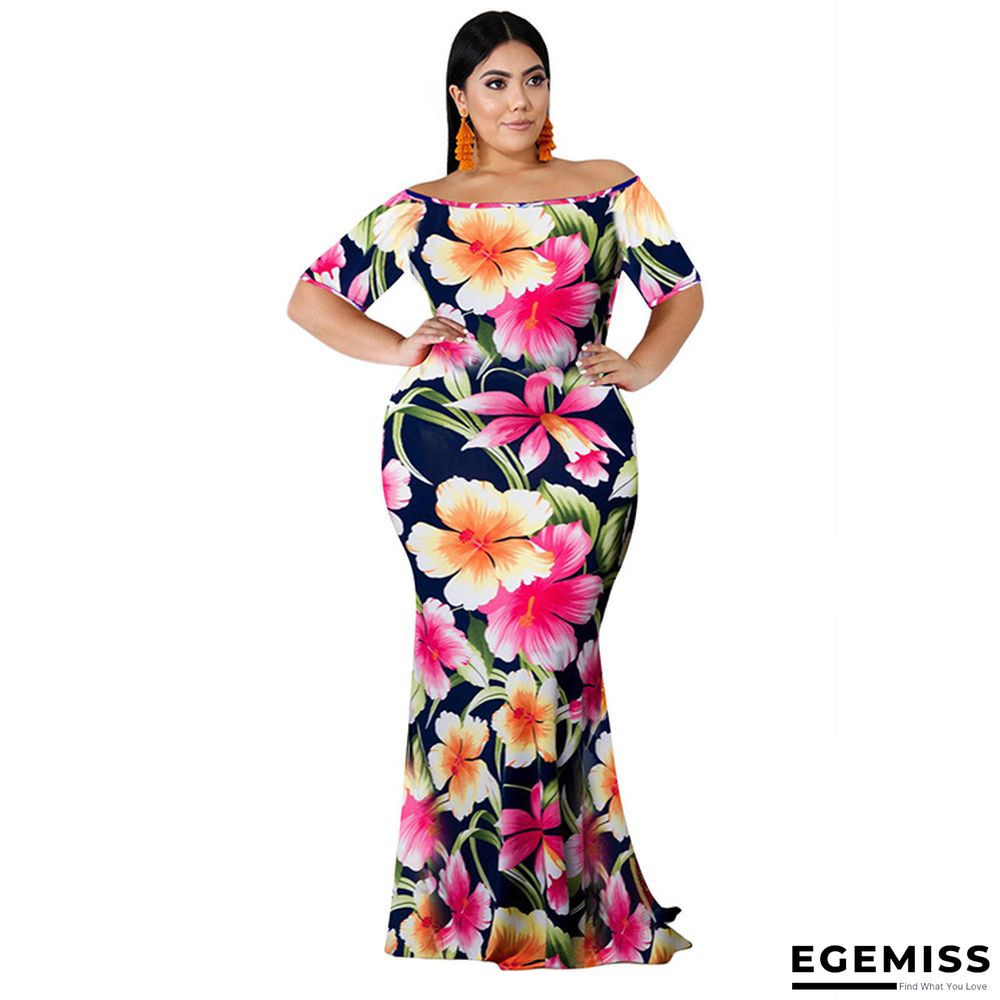 Loose Print Dress Temperament Commuter Middle Waist Tie Dyed Dress | EGEMISS