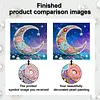 DIY Pearl Painting Moon in the Lake for Home Decor with Frame(25x25cm)