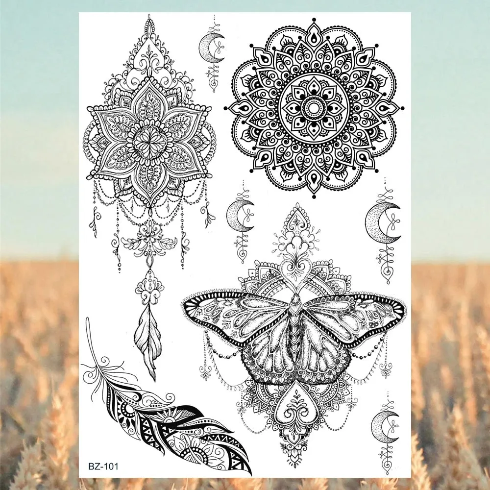 Realistic Knight Tribal Armband Temporary Tattoos For Men Adult Lion Wings Shield Fake Tattoo Body Art Unique Tatoos Large