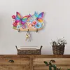 (US Local)Wooden Special Shaped Rainbow Butterflies Flowers Diamond Art Craft Wall Hooks