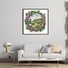 Summer Scene With Wreath-14CT Stamped Cross Stitch 38*36cm/14.96*14.17in