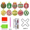 10Pcs Diamond Painting Wooden Christmas Ball Coaster Diamond Art Kit w/ Holder No-Slip Decor