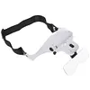 Adjustable Lens Wearing Type Glasses Magnifier Loupe Kit with LED Lights DIY Diamond Art Accessories