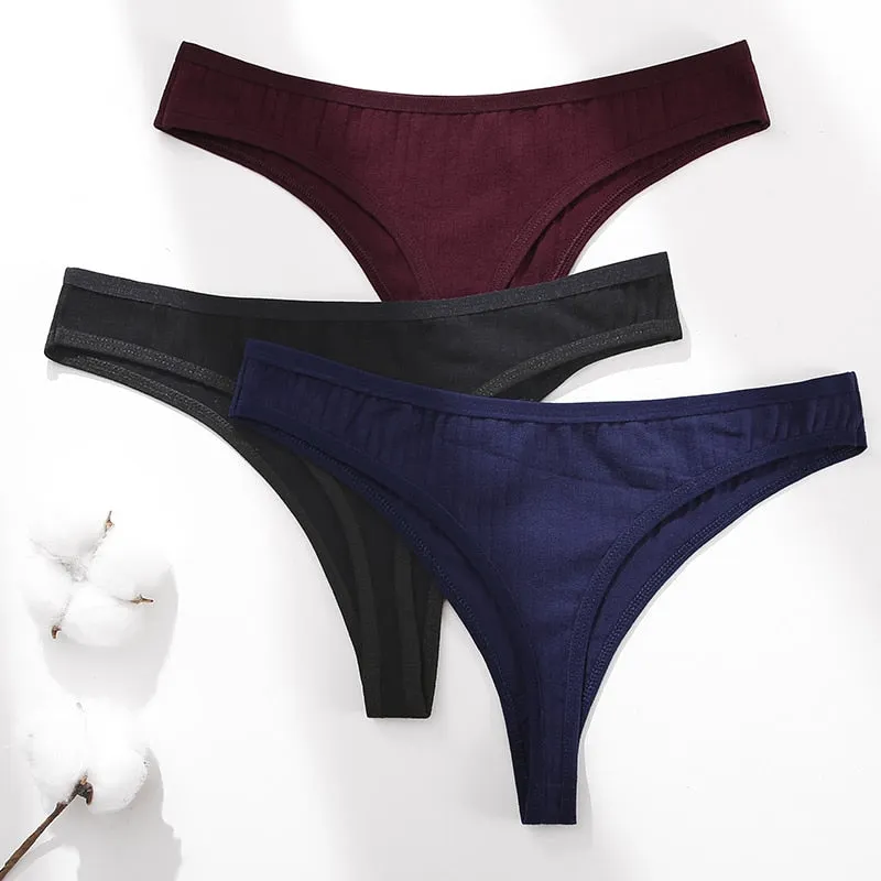 FINETOO 2PCS/Set S-XL G-string Cotton Women Lingerie Panties Thong Female Underwear Sexy Pantys Underpant Girl Intimates Thongs