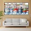 Multicolored Sailboat-14CT Stamped Cross Stitch 42*21cm/16.54*8.27in(Brand)