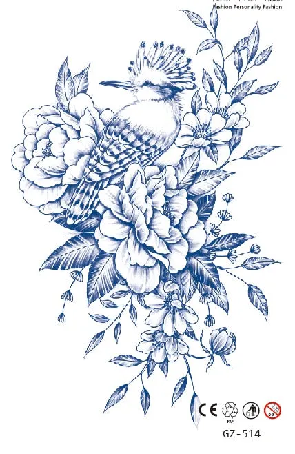 Temporary Waterproof Tattoo Stickers Butterfly Deer Rabbit Flower Juice Ink Lasting Boy Girl Chest Neck Hand Fake Bracelet Tatoo