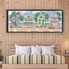 (Small Size)[Brand]Seaside Village - 14CT Stamped Cross Stitch - 54*21cm