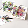 6Pcs Bouquet Diamond Painting Greeting Card Diamond Handmade Card for Friends