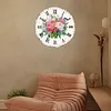 DIY Acrylic Pink Flower Diamond Painting Wall Clock Pendant Hanging Kit