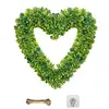 Heart Shaped Wreath Simulation Artificial Green Leaves Wreath for Front Door