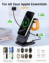 3 in 1 Apple Charging Station, [10000mAh Detachable Power Bank][Foldable] Magnetic Wireless Charging Station