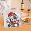 Christmas Acrylic DIY Diamond Art Painting Napkin Holder Set (Penguin Snowman)