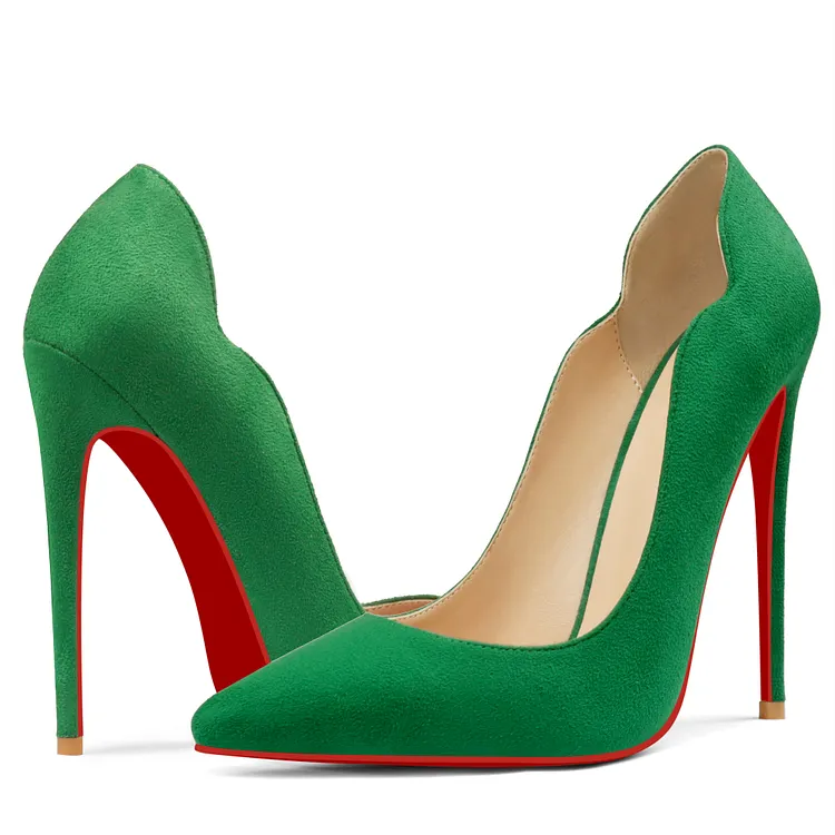 120mm Women's High Heels Wedding  Party Shoes Suede Red Soles Pumps VOCOSI VOCOSI