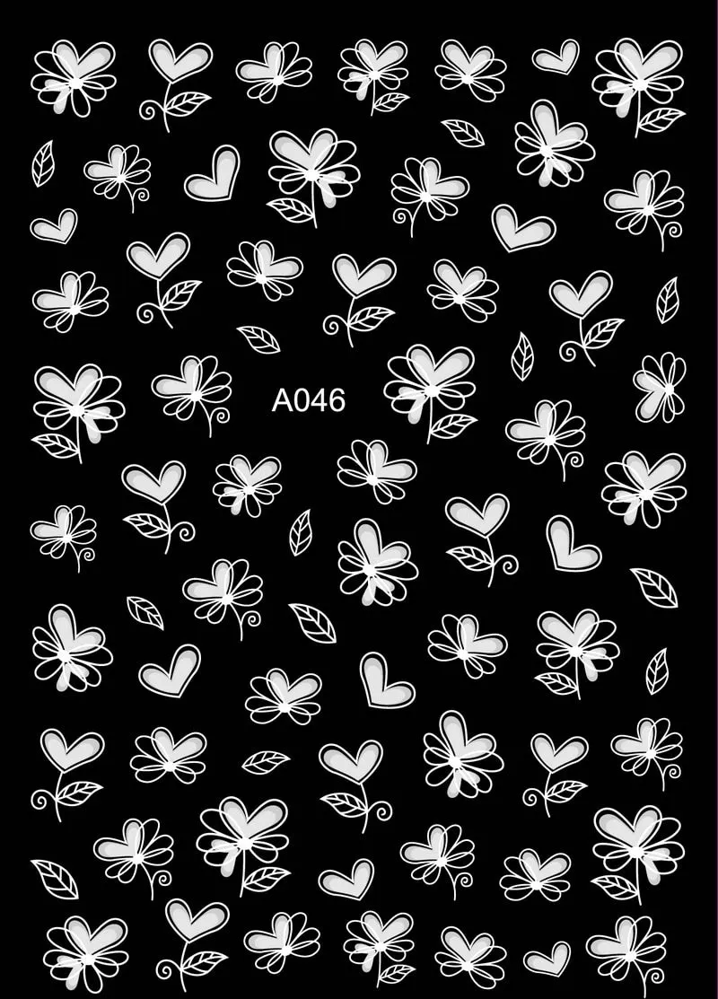 Black Wave Gold Stars White Line Nail Art Stickers Designs Manicure Sticker Back Glue Accessories for Nail Art Decoration Decals-Nail Inspo