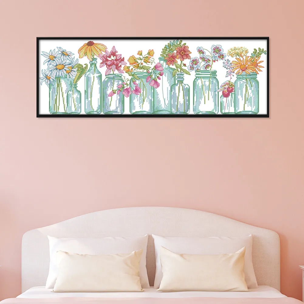 14ct Stamped Cross Stitch - Flower(52*20cm)