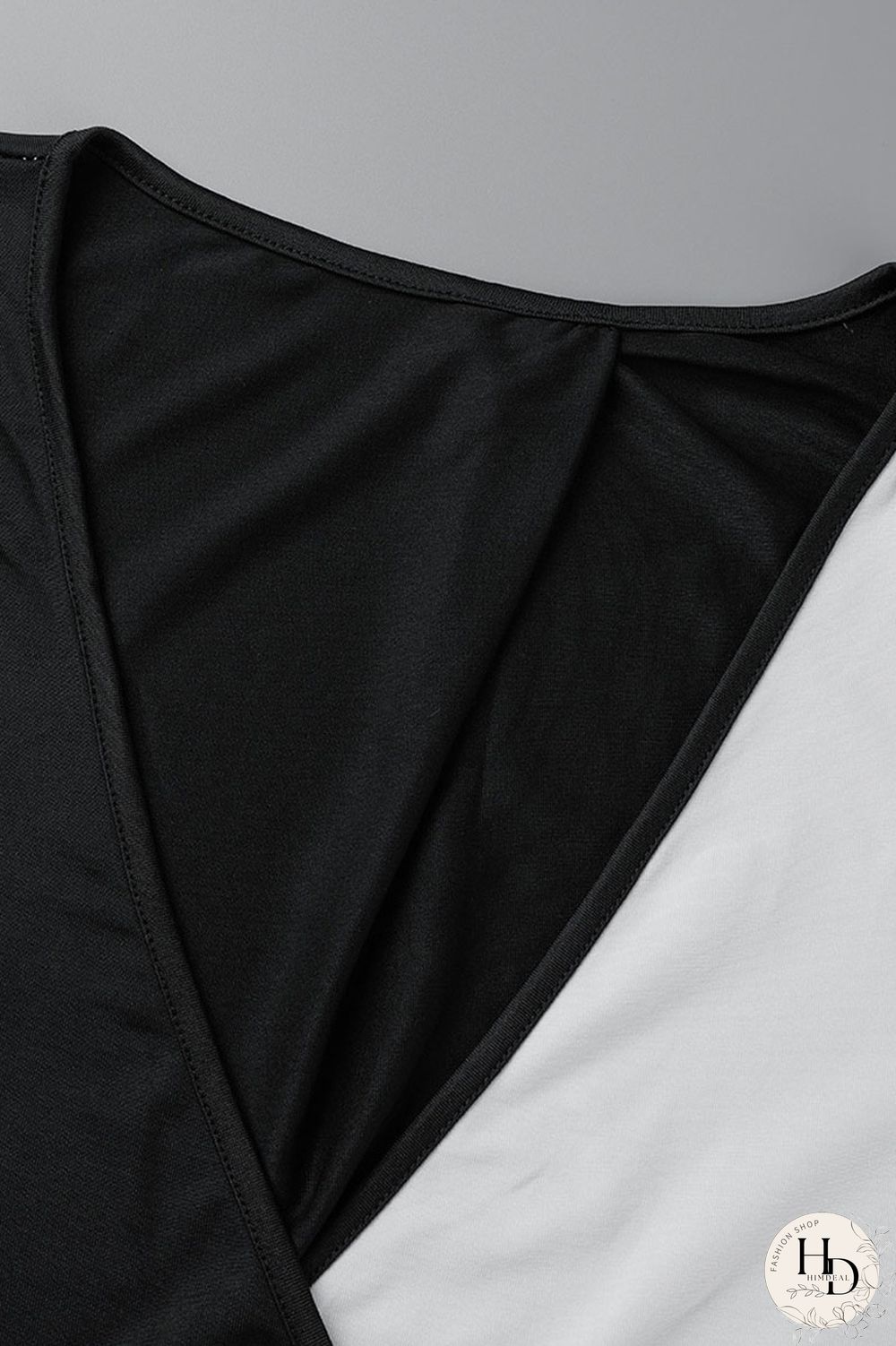 Black And White Casual Solid Bandage Patchwork V Neck Straight Plus Size Dresses