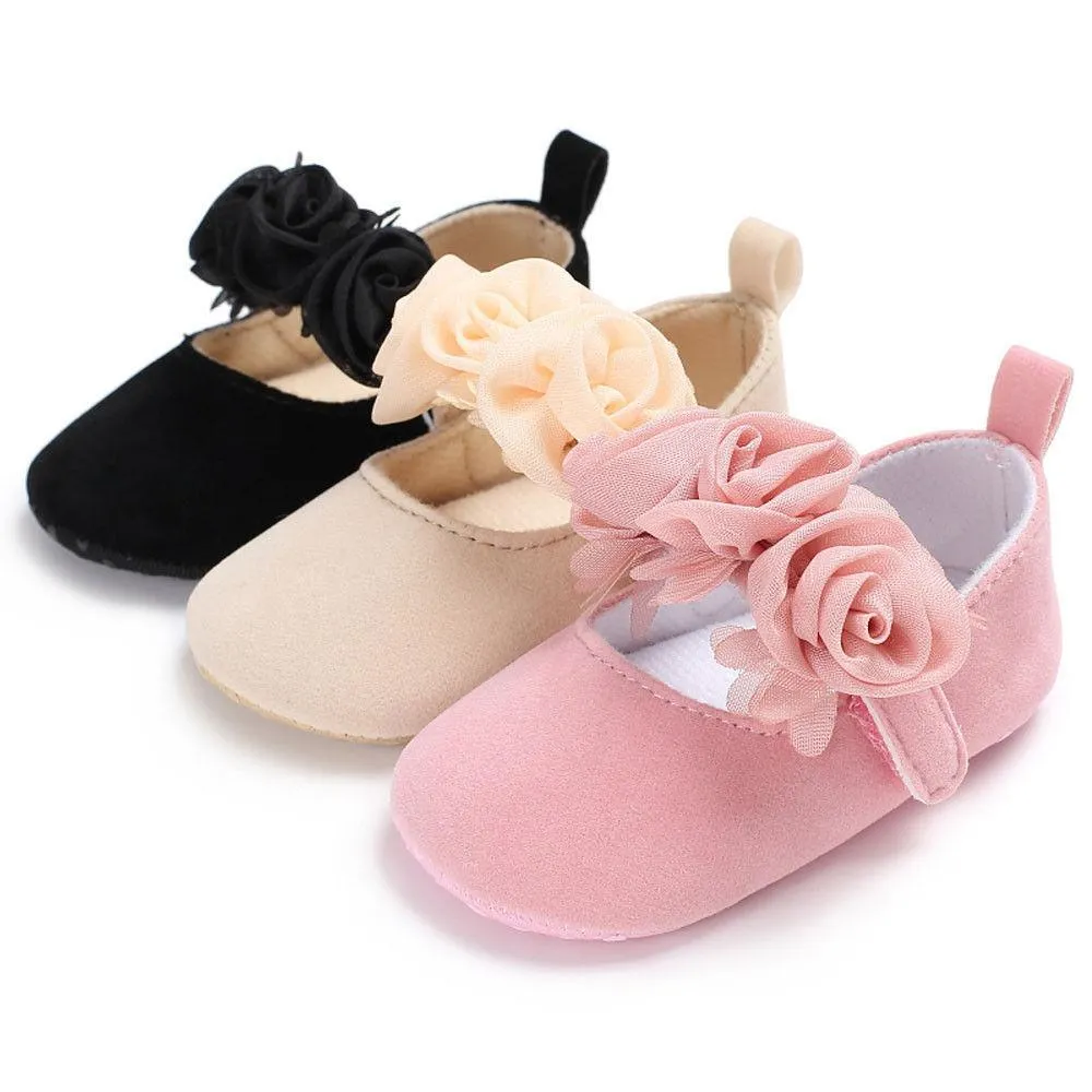 2022 Brand New Newborn Infant Girl Baby Toddler Crib Shoes Pram Soft Sole Prewalker Anti-slip Sneakers Baby Flower Shoes
