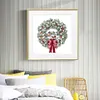 (Stamped/Counted) Christmas Wreath - 11CT/14CT Cross Stitch 40*40cm/15.75*15.75in