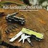 Multifunctional folding outdoor camping scissors screw set keychain Swiss Army knife