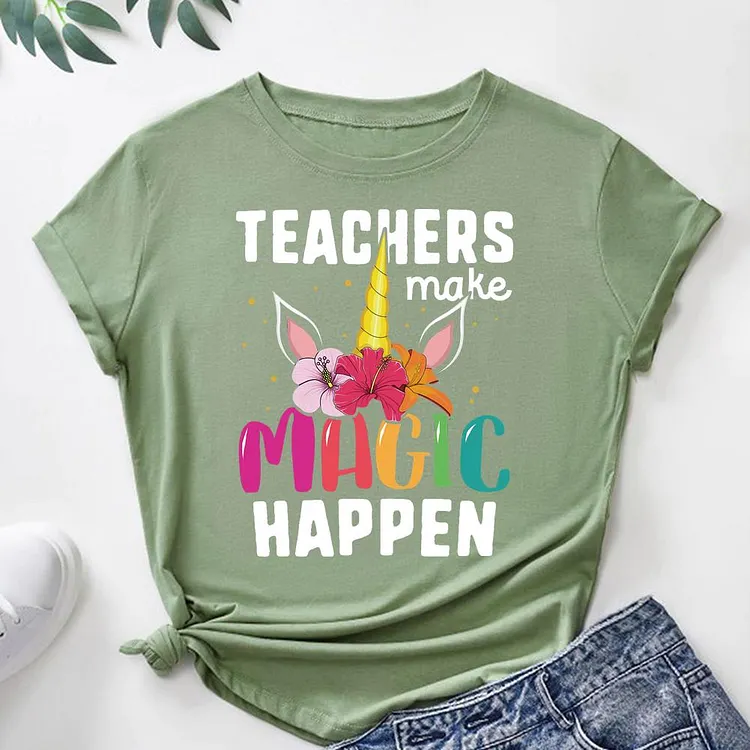 ANB - Teachers Make Magic Happen Back to School  Book Lovers Tee-06604