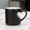 Heart-Shaped Color Changing Cup with Love Handle Heat Colors Change Beverage Cups Multi-Purpose Funny Color Changing Coffee Cup for Valentines Day/Anniversary/Wedding/Proposal