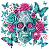 Diamond Painting-DIY Crystal Rhinestone Skull and Butterfly