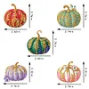 5Pcs Automne Halloween Citrouille Double Face-Bricolage Porte-Cl&eacute;s