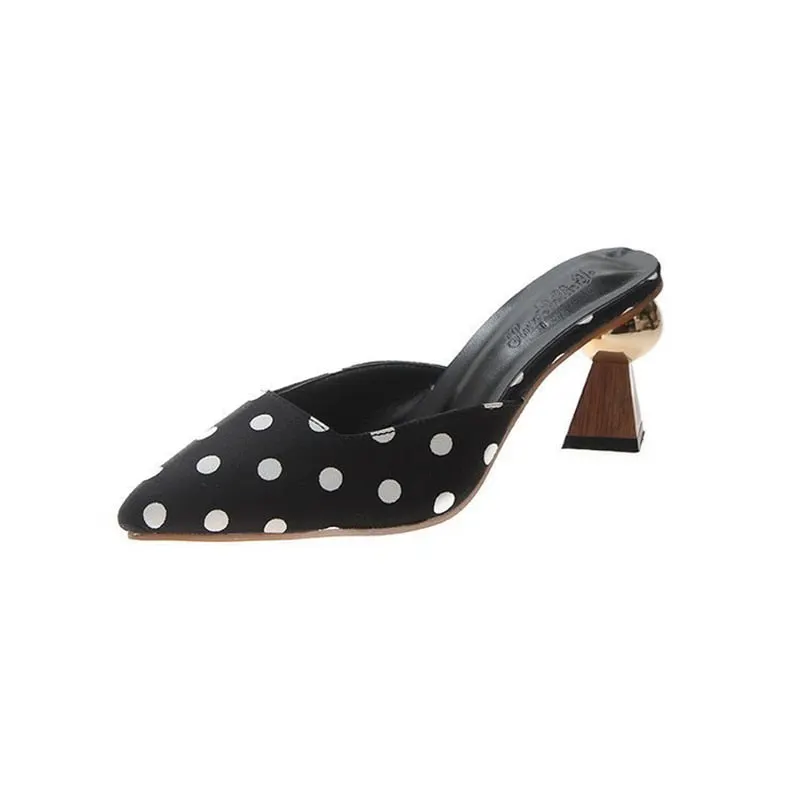Comemore New 2022 Mules Black Pumps High Heels for Women Dress Flip Flops Women's Slippers Summer Female Sliders Shoes for Girls